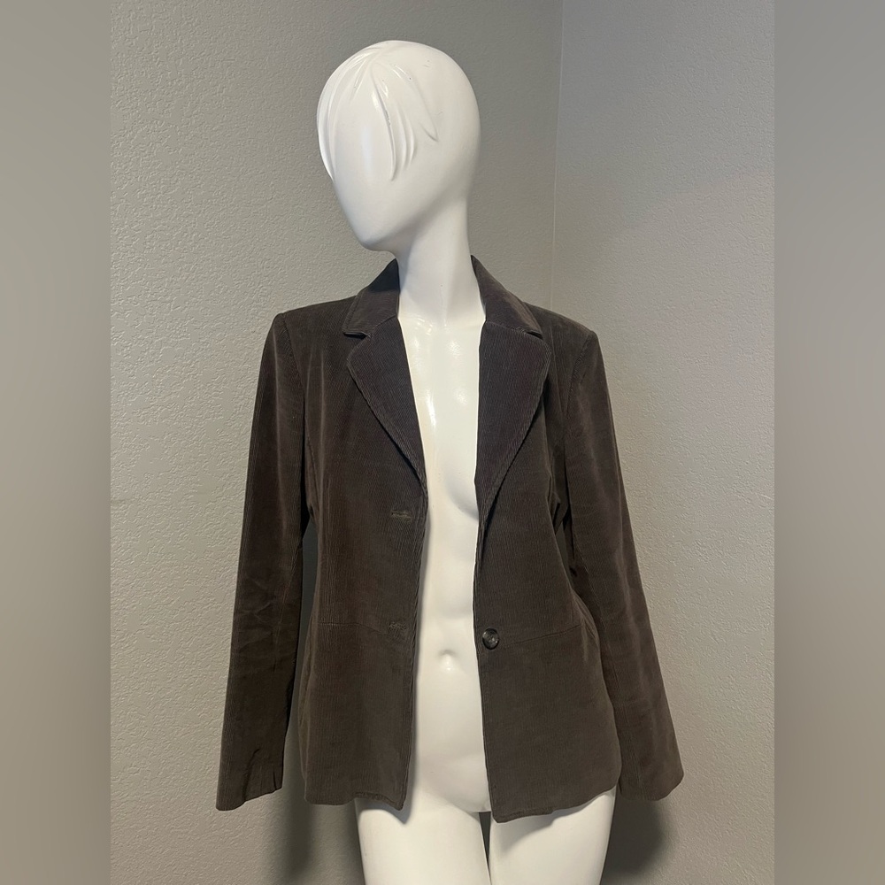 Rafaella Petites Women’s Dark Olive Green 2 BF  LS Corduroy Jacket Size 10P - Picture 3 of 13